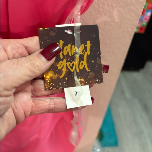 Planet Gold One Shoulder Pink Dress - Picture 4 of 5